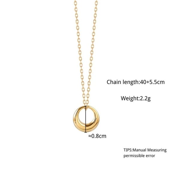 NEW Yellow Gold Round Pendant Chain Necklace - Picture 11 of 11